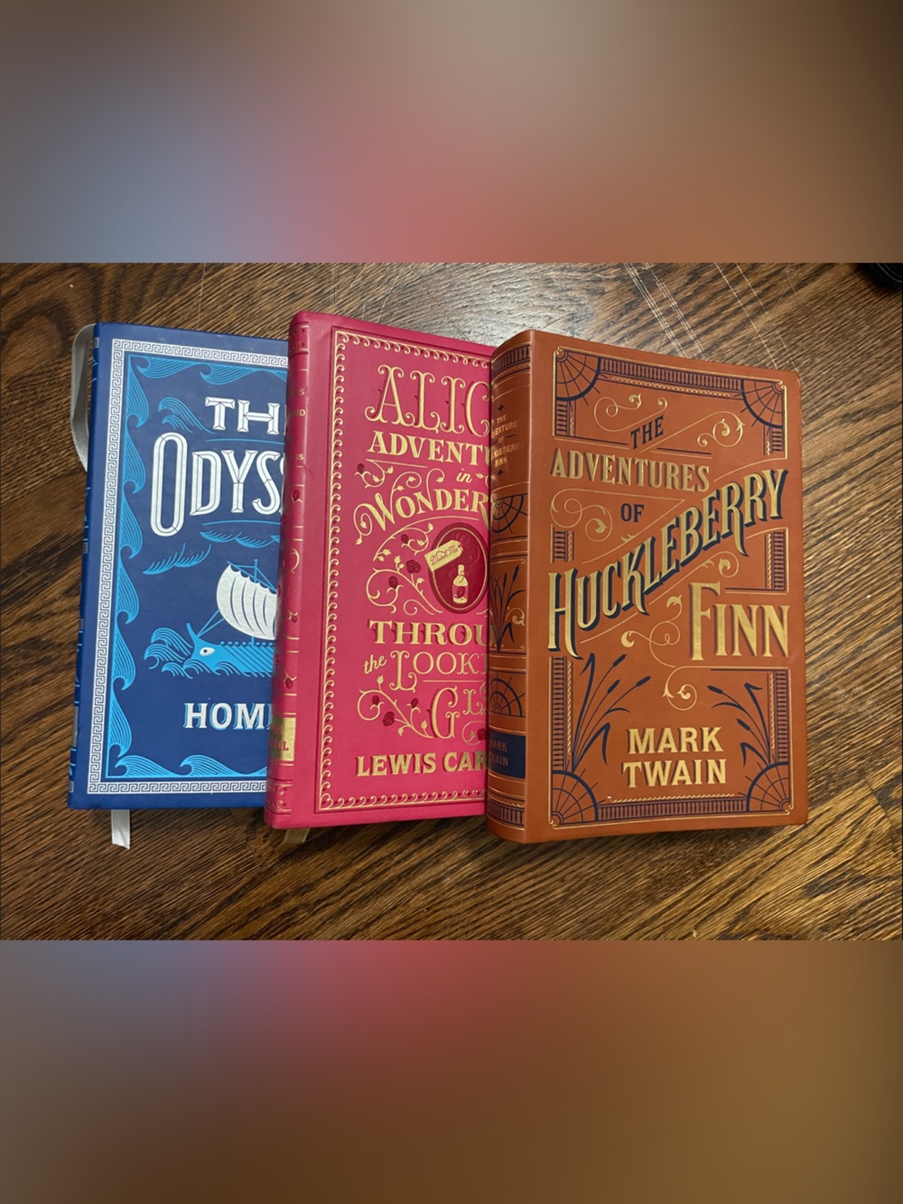 Barnes & Noble Set of Classic Hardcover Books in Blue, Pink, Orange